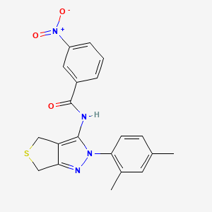 molecular formula C20H18N4O3S B2636671 N-(2-(2,4-dimethylphenyl)-4,6-dihydro-2H-thieno[3,4-c]pyrazol-3-yl)-3-nitrobenzamide CAS No. 396720-60-8