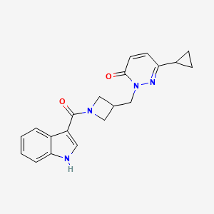 molecular formula C20H20N4O2 B2636678 6-cyclopropyl-2-{[1-(1H-indole-3-carbonyl)azetidin-3-yl]methyl}-2,3-dihydropyridazin-3-one CAS No. 2202421-91-6