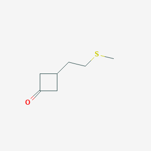 molecular formula C7H12OS B2636680 3-(2-Methylsulfanylethyl)cyclobutan-1-one CAS No. 2358066-59-6