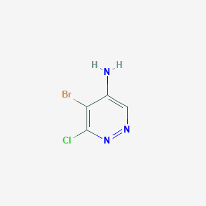 molecular formula C4H3BrClN3 B2636682 5-溴-6-氯吡啶-4-胺 CAS No. 1934905-24-4