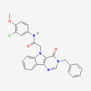 molecular formula C26H21ClN4O3 B2636686 2-(3-benzyl-4-oxo-3H-pyrimido[5,4-b]indol-5(4H)-yl)-N-(3-chloro-4-methoxyphenyl)acetamide CAS No. 1189664-88-7