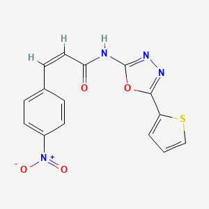molecular formula C15H10N4O4S B2636701 (Z)-3-(4-nitrophenyl)-N-(5-(thiophen-2-yl)-1,3,4-oxadiazol-2-yl)acrylamide CAS No. 865287-89-4