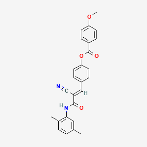 molecular formula C26H22N2O4 B2636702 [4-[(E)-2-cyano-3-(2,5-dimethylanilino)-3-oxoprop-1-enyl]phenyl] 4-methoxybenzoate CAS No. 380476-72-2