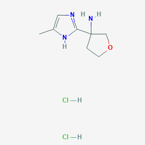 molecular formula C8H15Cl2N3O B2636704 3-(4-Methyl-1H-imidazol-2-yl)oxolan-3-amine dihydrochloride CAS No. 2126161-60-0