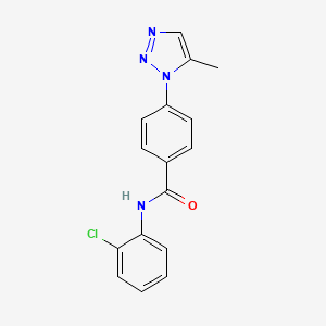 molecular formula C16H13ClN4O B2636748 N-(2-chlorophenyl)-4-(5-methyl-1H-1,2,3-triazol-1-yl)benzamide CAS No. 915910-31-5