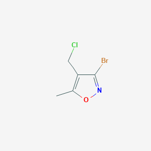 molecular formula C5H5BrClNO B2636749 3-Bromo-4-(chloromethyl)-5-methyl-1,2-oxazole CAS No. 2253631-24-0