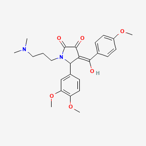 molecular formula C25H30N2O6 B2636751 5-(3,4-dimethoxyphenyl)-1-(3-(dimethylamino)propyl)-3-hydroxy-4-(4-methoxybenzoyl)-1H-pyrrol-2(5H)-one CAS No. 431934-87-1