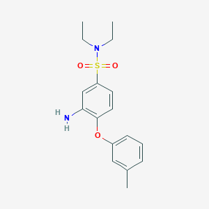 molecular formula C17H22N2O3S B2636752 3-amino-N,N-diethyl-4-(3-methylphenoxy)benzenesulfonamide CAS No. 735322-76-6