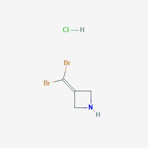 molecular formula C4H6Br2ClN B2636757 3-(Dibromomethylidene)azetidine;hydrochloride CAS No. 2460749-51-1
