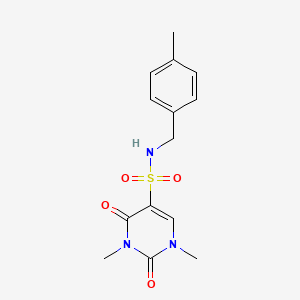molecular formula C14H17N3O4S B2636758 1,3-dimethyl-N-[(4-methylphenyl)methyl]-2,4-dioxopyrimidine-5-sulfonamide CAS No. 874806-24-3