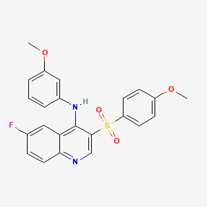 molecular formula C23H19FN2O4S B2636759 6-FLUORO-3-(4-METHOXYBENZENESULFONYL)-N-(3-METHOXYPHENYL)QUINOLIN-4-AMINE CAS No. 895643-01-3