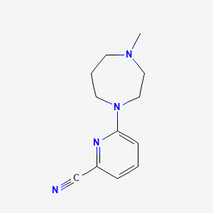 molecular formula C12H16N4 B2636763 6-(4-methyl-1,4-diazepan-1-yl)pyridine-2-carbonitrile CAS No. 1378757-79-9