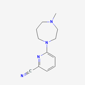 molecular formula C12H16N4 B2636763 6-(4-Methyl-1,4-diazepan-1-yl)picolinonitrile CAS No. 1378757-79-9
