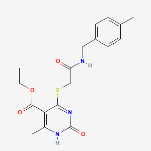 molecular formula C18H21N3O4S B2636767 ethyl 6-methyl-4-[({[(4-methylphenyl)methyl]carbamoyl}methyl)sulfanyl]-2-oxo-1,2-dihydropyrimidine-5-carboxylate CAS No. 900002-71-3