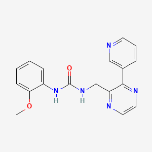 molecular formula C18H17N5O2 B2636769 1-(2-Methoxyphenyl)-3-((3-(pyridin-3-yl)pyrazin-2-yl)methyl)urea CAS No. 2034563-17-0