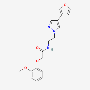 molecular formula C18H19N3O4 B2636781 N-(2-(4-(furan-3-yl)-1H-pyrazol-1-yl)ethyl)-2-(2-methoxyphenoxy)acetamide CAS No. 2034329-40-1