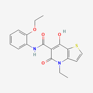 molecular formula C18H18N2O4S B2636785 N-(2-ethoxyphenyl)-4-ethyl-7-hydroxy-5-oxo-4H,5H-thieno[3,2-b]pyridine-6-carboxamide CAS No. 1251610-16-8