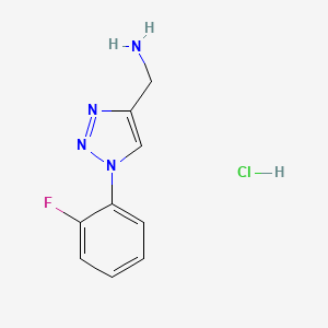molecular formula C9H10ClFN4 B2636791 [1-(2-fluorophenyl)-1H-1,2,3-triazol-4-yl]methanamine hydrochloride CAS No. 2309191-00-0