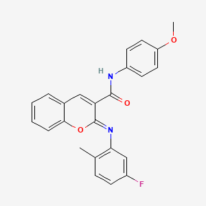 (2Z)-2-[(5-fluoro-2-methylphenyl)imino]-N-(4-methoxyphenyl)-2H-chromene-3-carboxamide