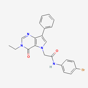molecular formula C22H19BrN4O2 B2636843 N-(4-bromophenyl)-2-{3-ethyl-4-oxo-7-phenyl-3H,4H,5H-pyrrolo[3,2-d]pyrimidin-5-yl}acetamide CAS No. 1251689-71-0