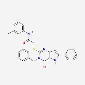 molecular formula C28H24N4O2S B2636850 2-({3-benzyl-4-oxo-6-phenyl-3H,4H,5H-pyrrolo[3,2-d]pyrimidin-2-yl}sulfanyl)-N-(3-methylphenyl)acetamide CAS No. 1115286-32-2