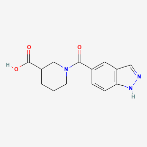 molecular formula C14H15N3O3 B2636859 1-(1H-indazole-5-carbonyl)piperidine-3-carboxylic acid CAS No. 1099058-83-9