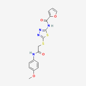 molecular formula C16H14N4O4S2 B2636863 N-[5-({[(4-methoxyphenyl)carbamoyl]methyl}sulfanyl)-1,3,4-thiadiazol-2-yl]furan-2-carboxamide CAS No. 389073-40-9