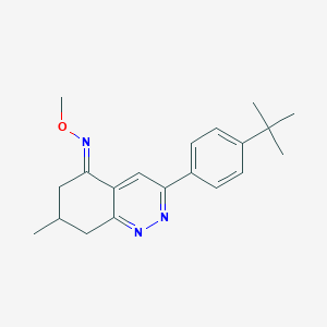 molecular formula C20H25N3O B2636873 Aza(3-(4-(tert-butyl)phenyl)-7-methyl(6,7,8-trihydrocinnolin-5-ylidene))methoxymethane CAS No. 1024853-83-5
