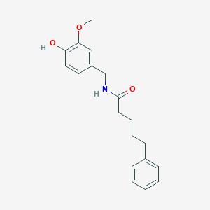 molecular formula C19H23NO3 B026369 Benzenepentanamide, N-((4-hydroxy-3-methoxyphenyl)methyl)- CAS No. 105026-92-4
