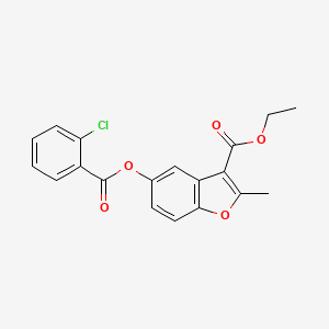 molecular formula C19H15ClO5 B2636901 ETHYL 5-(2-CHLOROBENZOYLOXY)-2-METHYL-1-BENZOFURAN-3-CARBOXYLATE CAS No. 379240-90-1