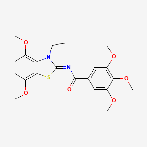 molecular formula C21H24N2O6S B2636906 N-[(2Z)-3-ethyl-4,7-dimethoxy-2,3-dihydro-1,3-benzothiazol-2-ylidene]-3,4,5-trimethoxybenzamide CAS No. 868369-34-0