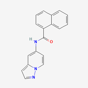 molecular formula C18H13N3O B2636909 N-{pyrazolo[1,5-a]pyridin-5-yl}naphthalene-1-carboxamide CAS No. 2034547-21-0