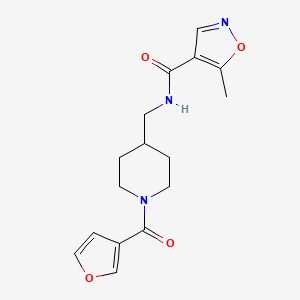 molecular formula C16H19N3O4 B2636914 N-((1-(furan-3-carbonyl)piperidin-4-yl)methyl)-5-methylisoxazole-4-carboxamide CAS No. 1428358-02-4