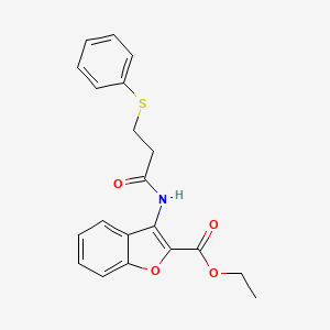 molecular formula C20H19NO4S B2636915 Ethyl 3-(3-(phenylthio)propanamido)benzofuran-2-carboxylate CAS No. 477500-96-2