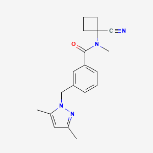 molecular formula C19H22N4O B2636932 N-(1-cyanocyclobutyl)-3-[(3,5-dimethyl-1H-pyrazol-1-yl)methyl]-N-methylbenzamide CAS No. 1311528-68-3