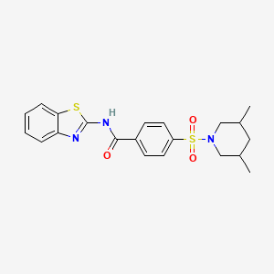 molecular formula C21H23N3O3S2 B2636949 N-(benzo[d]thiazol-2-yl)-4-((3,5-dimethylpiperidin-1-yl)sulfonyl)benzamide CAS No. 361167-27-3