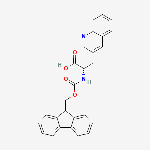 molecular formula C27H22N2O4 B2636955 Fmoc-3-(3'-quinolyl)-L-alanine CAS No. 281655-61-6