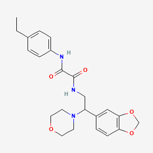 molecular formula C23H27N3O5 B2636957 N-[2-(2H-1,3-benzodioxol-5-yl)-2-(morpholin-4-yl)ethyl]-N'-(4-ethylphenyl)ethanediamide CAS No. 887218-24-8