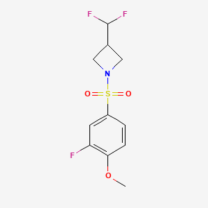 molecular formula C11H12F3NO3S B2636963 3-(difluoromethyl)-1-(3-fluoro-4-methoxybenzenesulfonyl)azetidine CAS No. 2310157-70-9
