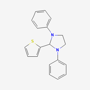 molecular formula C19H18N2S B2636978 1,3-Diphenyl-2-(thiophen-2-yl)imidazolidine CAS No. 102174-92-5