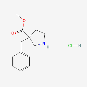 molecular formula C13H18ClNO2 B2637002 Methyl 3-benzylpyrrolidine-3-carboxylate;hydrochloride CAS No. 2551120-70-6