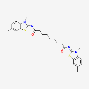 molecular formula C27H32N4O2S2 B2637014 N,N'-bis[(2E)-3,6-dimethyl-2,3-dihydro-1,3-benzothiazol-2-ylidene]nonanediamide CAS No. 477295-77-5
