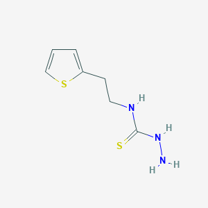 molecular formula C7H11N3S2 B2637017 N-(2-thien-2-ylethyl)hydrazinecarbothioamide CAS No. 923184-00-3