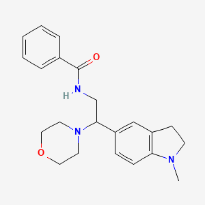 molecular formula C22H27N3O2 B2637035 N-(2-(1-methylindolin-5-yl)-2-morpholinoethyl)benzamide CAS No. 922115-50-2