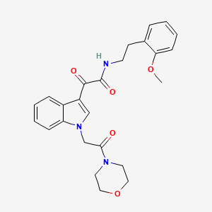 molecular formula C25H27N3O5 B2637098 N-[2-(2-methoxyphenyl)ethyl]-2-{1-[2-(morpholin-4-yl)-2-oxoethyl]-1H-indol-3-yl}-2-oxoacetamide CAS No. 872856-99-0