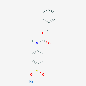 molecular formula C14H12NNaO4S B2637101 Sodium;4-(phenylmethoxycarbonylamino)benzenesulfinate CAS No. 2375268-47-4