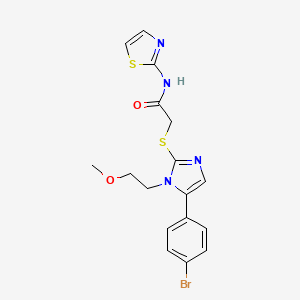 2-((5-(4-bromophenyl)-1-(2-methoxyethyl)-1H-imidazol-2-yl)thio)-N-(thiazol-2-yl)acetamide