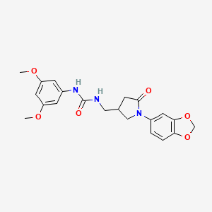 1-((1-(Benzo[d][1,3]dioxol-5-yl)-5-oxopyrrolidin-3-yl)methyl)-3-(3,5-dimethoxyphenyl)urea