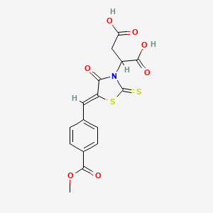 (Z)-2-(5-(4-(methoxycarbonyl)benzylidene)-4-oxo-2-thioxothiazolidin-3-yl)succinic acid
