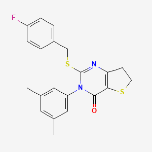 3-(3,5-Dimethylphenyl)-2-[(4-fluorophenyl)methylsulfanyl]-6,7-dihydrothieno[3,2-d]pyrimidin-4-one